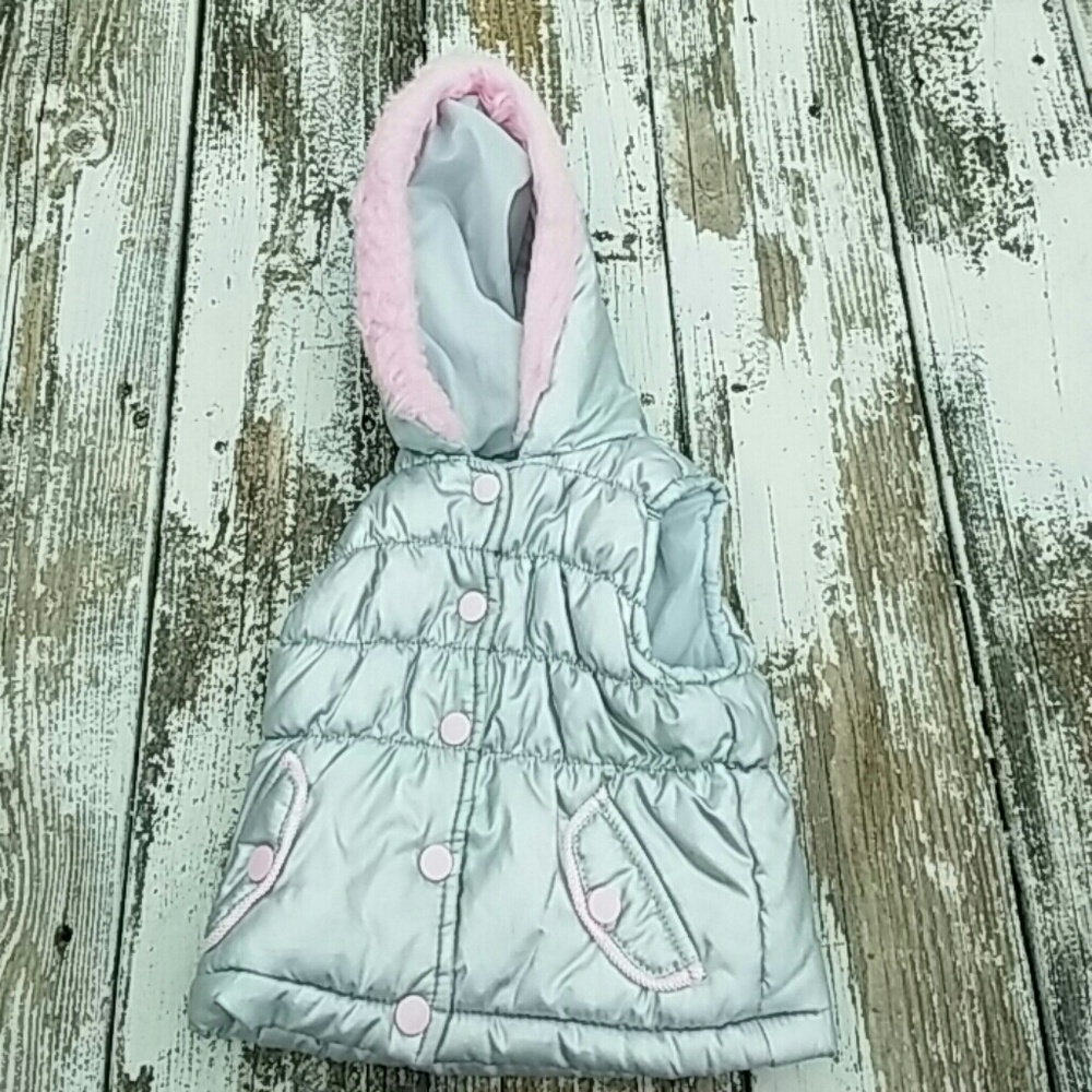Silver puffer vest